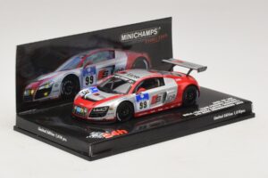 Audi R8 LMS GT3 #99 F. Biela / M. Fassler Phoenix Racing 24 Hours of Nurburgring 2010 Minichamps 1:43 437101999 Metall - pilt 2/5