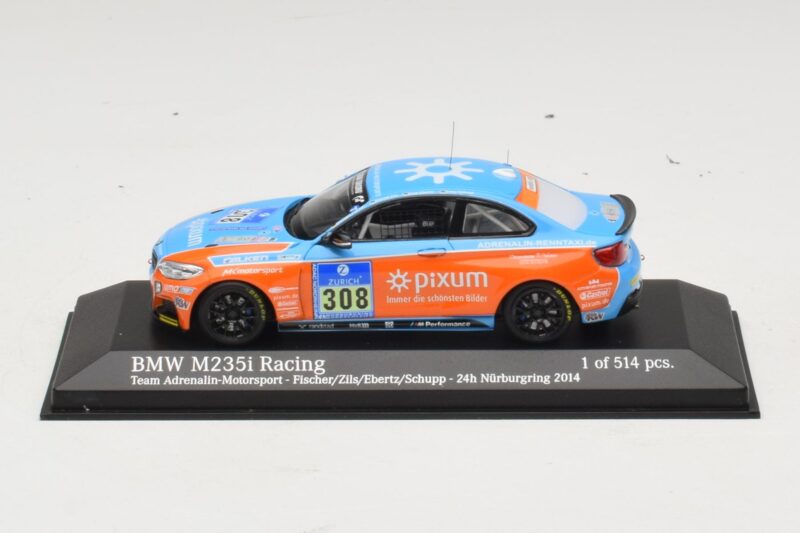 BMW M235i Team Adrenalin #308 Fischer / Zils 24 Hours of Nurburgring 2014 Minichamps 1:43 BMW M235i Team Adrenalin #308 Fischer / Zils 24 Hours of Nurburgring 2014 Minichamps 1:43 437142408 Metall