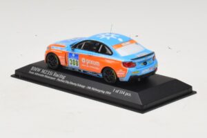 BMW M235i Team Adrenalin #308 Fischer / Zils 24 Hours of Nurburgring 2014 Minichamps 1:43 437142408 Metall - pilt 3/4