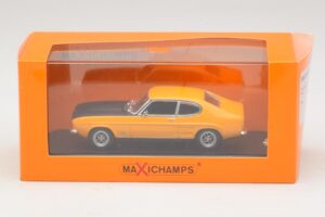 Ford Capri Mk1 RS Kollane Musta Kapotiga Maxichamps 1:43 940085800 Metall - pilt 4/4
