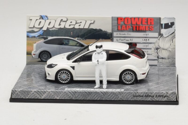 Ford Focus RS Mk2 Top Gear Valge Kujuga Minichamps 1:43 519438810 Metall