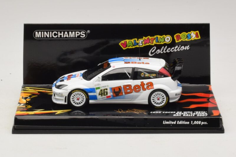Ford Focus RS WRC #46 V. Rossi / C. Cassina RAC Rally 2007 Kahjustatud Karp Minichamps 1:43 400078446-O1 Metall