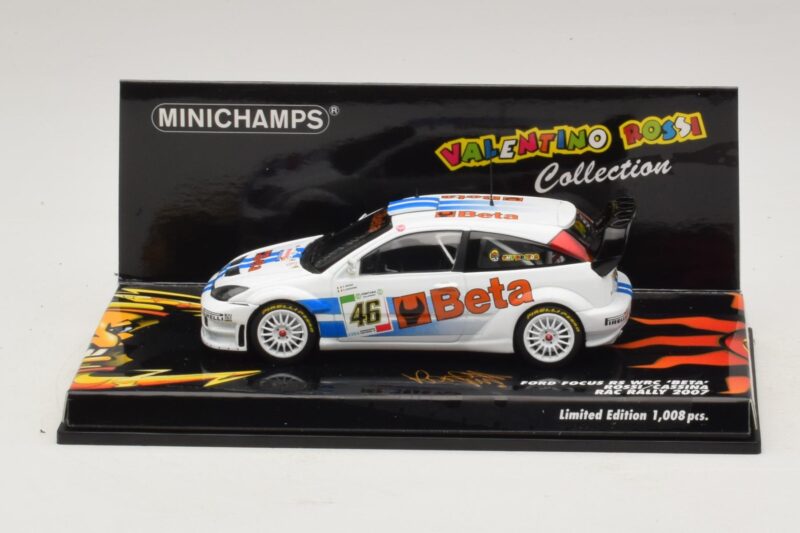 Ford Focus RS WRC #46 V. Rossi / C. Cassina RAC Rally 2007 Minichamps 1:43 Ford Focus RS WRC #46 V. Rossi / C. Cassina RAC Rally 2007 Minichamps 1:43 400078446 Metall