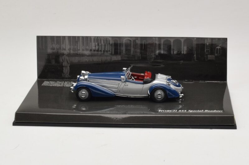 Horch 855 Special Roadster Hõbedane Sinine Minichamps 1:43 436014202 Metall