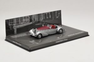 Horch 855 Spezial Roadster Hõbedane Punane Minichamps 1:43 436014206 Metall - pilt 2/5
