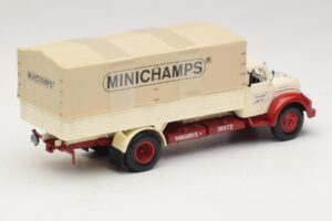 Magirus-Deutz S 7500 Jupiter Platvormveok Valge Punane Minichamps 1:43 439141022 Metall - pilt 2/6
