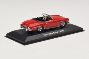 Mercedes 190 SL Punane Maxichamps 1:43 940033131-O Metall - pilt 2/4