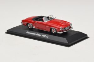 Mercedes 190 SL Punane Maxichamps 1:43 940033131-O Metall - pilt 3/4