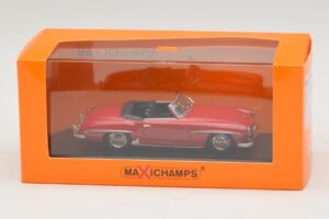 Mercedes 190 SL Punane Maxichamps 1:43 940033131-O Metall - pilt 4/4