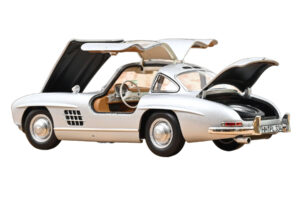 Mercedes 300 SL W198 Gullwing Hõbe Norev 1:18 183857 Metall - pilt 2/5