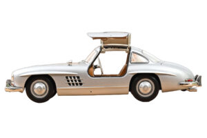 Mercedes 300 SL W198 Gullwing Hõbe Norev 1:18 183857 Metall - pilt 4/5