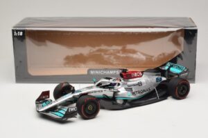 Mercedes AMG Petronas W13 E Performance #63 G. Russell Spanish GP 2022 Minichamps 1:18 110220063 Metall - pilt 6/7