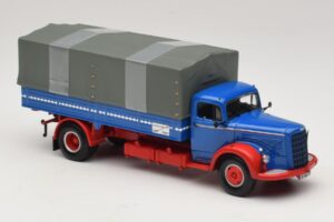 Mercedes L 315 Platvormiga Veoauto Sinine Punane Minichamps 1:43 439034420 Metall - pilt 4/6