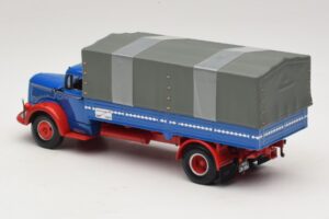 Mercedes L 315 Platvormiga Veoauto Sinine Punane Minichamps 1:43 439034420 Metall - pilt 5/6