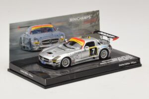 Mercedes SLS AMG GT3 #7 Black Falcon Jager / Seyffarth 24 Hours of Dubai 2011 Minichamps 1:43 437110307 Metall - pilt 2/5
