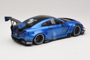 Nissan GT-R R35 Liberty Walk Work T2 Sinine Metallik Solido 1:18 S1805801 Metall - pilt 2/6