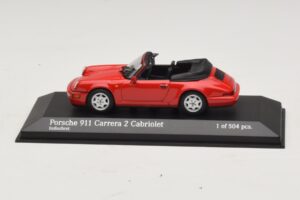 Porsche 911 964 Carrera 2 Cabriolet Punane Minichamps 1:43 430067330 Metall