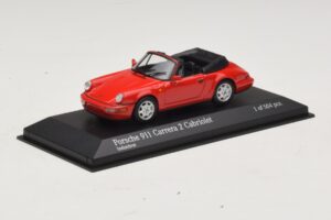 Porsche 911 964 Carrera 2 Cabriolet Punane Minichamps 1:43 430067330 Metall - pilt 2/4