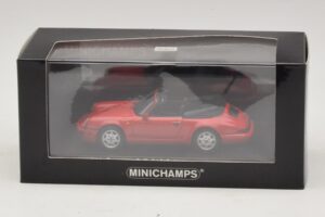 Porsche 911 964 Carrera 2 Cabriolet Punane Minichamps 1:43 430067330 Metall - pilt 4/4