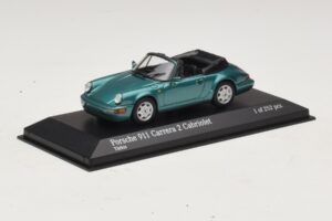 Porsche 911 964 Carrera 2 Cabriolet Türkiissinine Minichamps 1:43 430067332 Metall - pilt 2/4