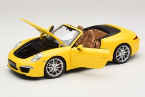 Porsche 911 991 Carrera S Kabriolett Kollane Minichamps 1:18 100061031 Metall - pilt 2/8