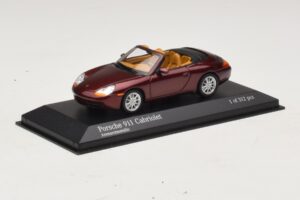 Porsche 911 996 Kabriolett Punane Metallik Minichamps 1:43 400061092 Metall - pilt 2/4