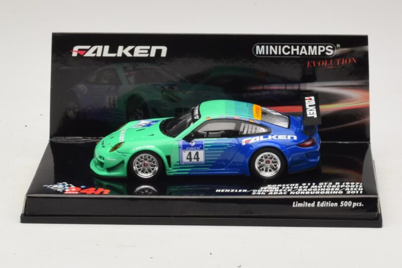Porsche 911 997 GT3 R Falken #44 Nurburgring 2011 Minichamps 1:43 Porsche 911 997 GT3 R Falken #44 Nurburgring 2011 Minichamps 1:43 447116144 Metall