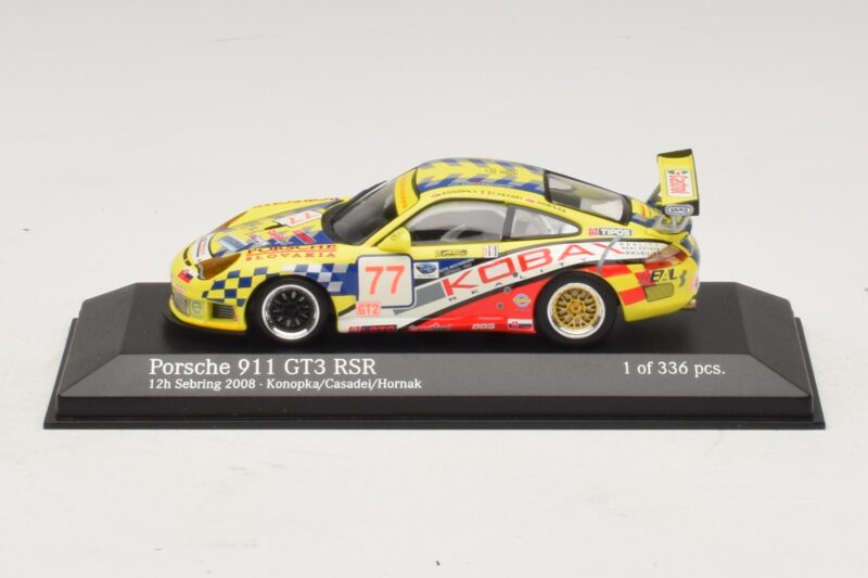 Porsche 911 997 GT3 RS #77 Konopka / Casadei 12 Hours of Sebring 2008 Minichamps 1:43 Porsche 911 997 GT3 RS #77 Konopka / Casadei 12 Hours of Sebring 2008 Minichamps 1:43 400086977 Metall