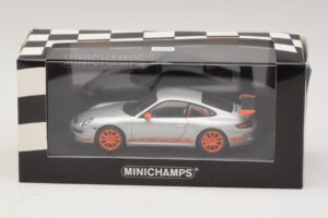 Porsche 911 997 GT3 RS Hõbedane Oranž Minichamps 1:43 403066013 Metall - pilt 4/4