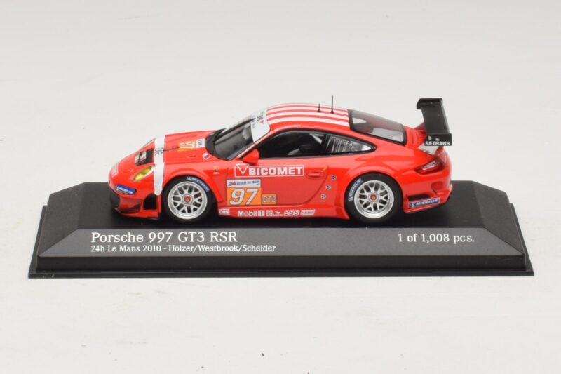 Porsche 911 997 GT3 RSR GT2 #97 M. Holzer / R. Westbrook 24 Hours of Le Mans 2010 Minichamps 1:43 Porsche 911 997 GT3 RSR GT2 #97 M. Holzer / R. Westbrook 24 Hours of Le Mans 2010 Minichamps 1:43 410106997 Metall