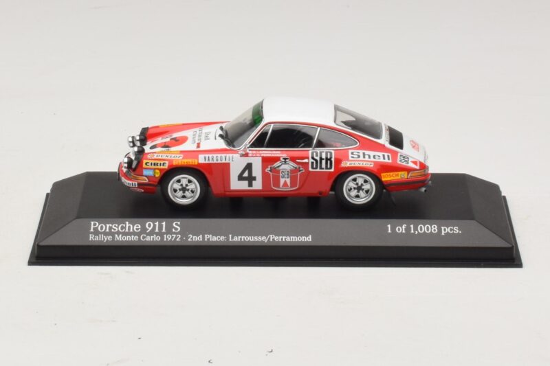 Porsche 911 S #4 G. Larrousse / J-C. Perramond 2nd Place Rally Monte Carlo 1972 Minichamps 1:43 400726804 Metall