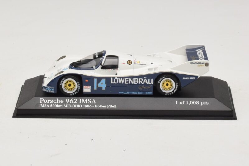 Porsche 962 IMSA #14 A. Holbert / D. Bell Mid-Ohio 500km 1986 Minichamps 1:43 400866514 Metall