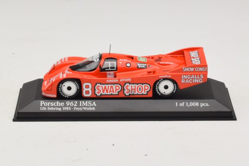 Porsche 962 IMSA #8 A.J. Foyt / B. Wollek 12 Hours of Sebring 1985 Minichamps 1:43 Porsche 962 IMSA #8 A.J. Foyt / B. Wollek 12 Hours of Sebring 1985 Minichamps 1:43 400856508 Metall