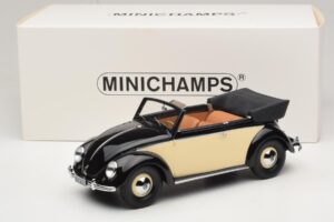 Volkswagen Beetle Kabriolett Must Kreem Minichamps 1:18 107054131 Vaik - pilt 6/6