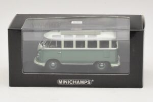Volkswagen T1 Samba Bus Türkiissinine Valge Minichamps 1:43 430052306 Metall - pilt 4/4