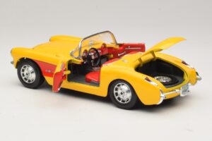 Chevrolet Corvette C1 Kabriolett Kollane Punane Bburago 1:18 3034-M2 Metall - pilt 5/8
