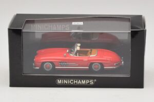 Mercedes 300 SL W198 Punane Pruuni Salongiga Minichamps 1:43 MB009 Metall - pilt 5/5