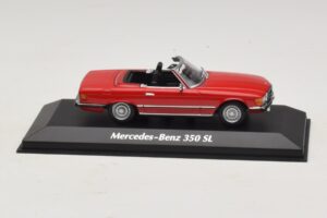 Mercedes 350 SL R107 Punane Maxichamps 1:43 940033432 Metall