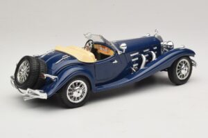 Mercedes 500K Roadster Sinine Bburago 1:20 3070 Metall - pilt 3/8