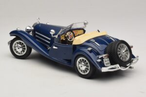Mercedes 500K Roadster Sinine Bburago 1:20 3070 Metall - pilt 5/8