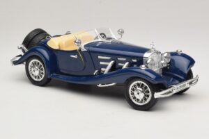 Mercedes 500K Roadster Sinine Bburago 1:20 3070 Metall - pilt 6/8