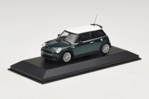 Mini Cooper One R50 Aero Green Valge Katusega Minichamps 1:43 MINI011 Metall - pilt 2/5