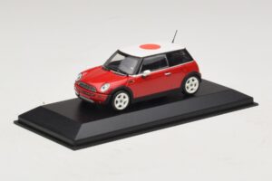 Mini Cooper One R50 Punane Jaapani Lipuga Minichamps 1:43 MINI034 Metall - pilt 2/5