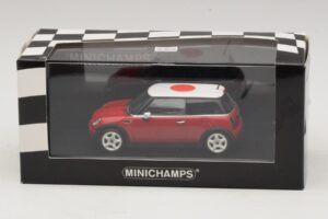Mini Cooper One R50 Punane Jaapani Lipuga Minichamps 1:43 MINI034 Metall - pilt 5/5