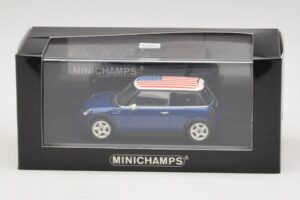 Mini Cooper S R53 Sinine Ameerika Lipuga Minichamps 1:43 MINI014 Metall - pilt 5/5