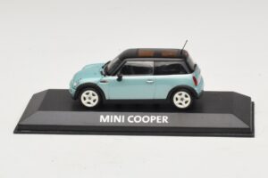 Mini Cooper S R53 Helesinine Metallik Musta Katusega Minichamps 1:43 MINI030 Metall