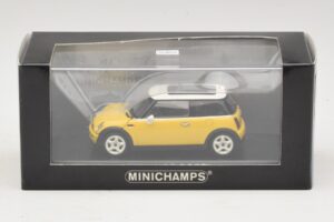 Mini Cooper S R53 Kollane Kollase Panoraamkatusega Minichamps 1:43 MINI029 Metall - pilt 4/4