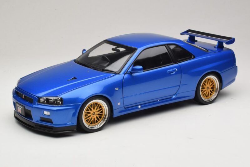 Nissan Skyline GT-R R34 V-Spec II Sinine Metallik BBS Veljed KK-Scale 1:12 KKDC120211-2 Metall