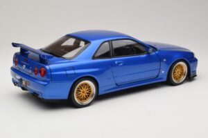 Nissan Skyline GT-R R34 V-Spec II Sinine Metallik BBS Veljed KK-Scale 1:12 KKDC120211-2 Metall - pilt 3/8