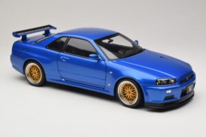 Nissan Skyline GT-R R34 V-Spec II Sinine Metallik BBS Veljed KK-Scale 1:12 KKDC120211-2 Metall - pilt 6/8